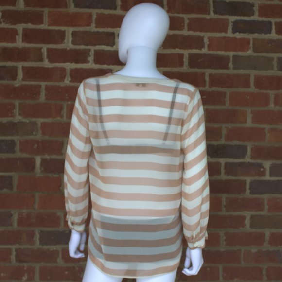 Joie | 100% Silk | Women's Aceline V-neck Blouse | Striped | Small | J307-23271 - Picture 5 of 9